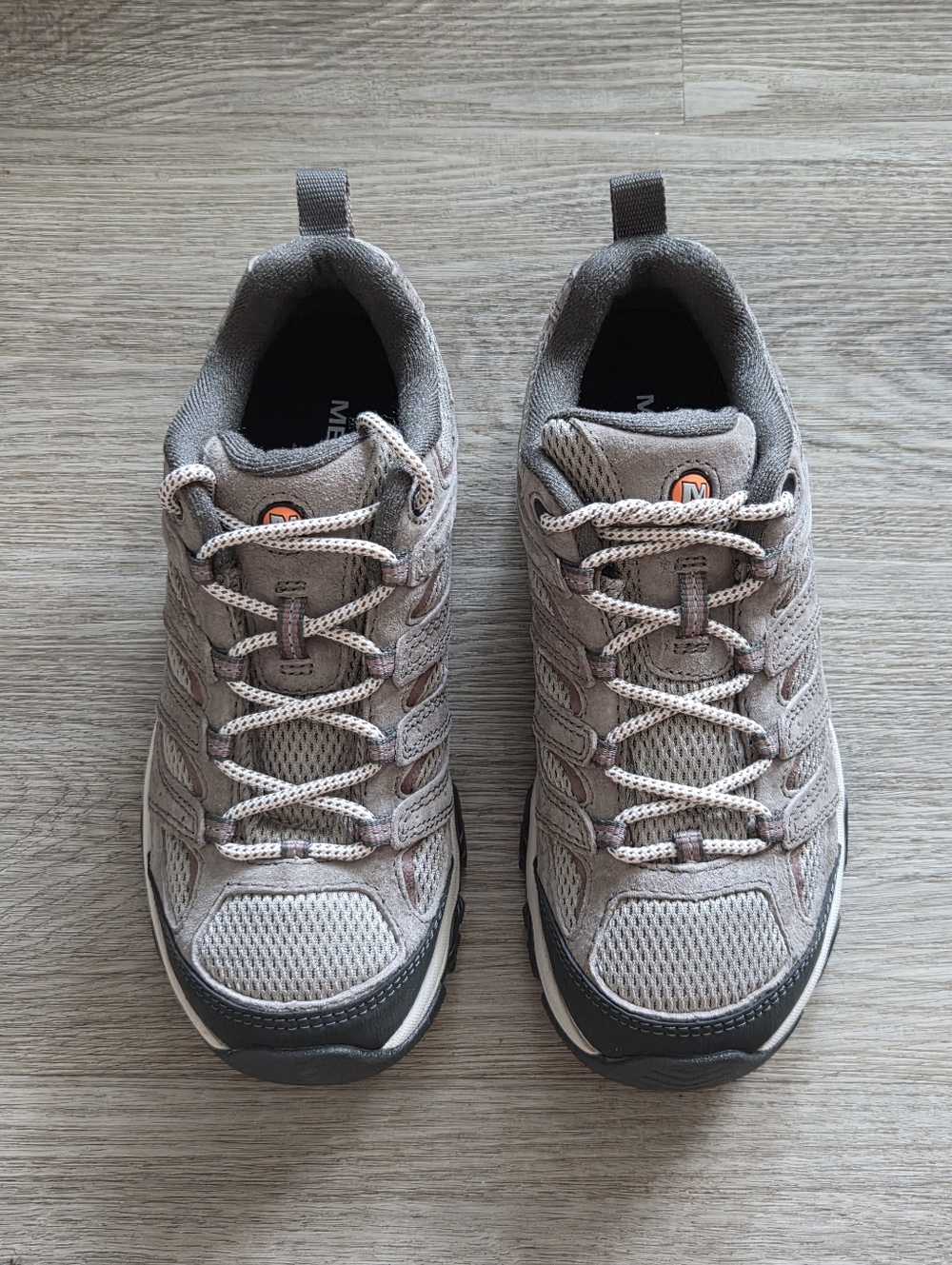 Merrell Moab 3 hiking shoes in the Falcon colorway.